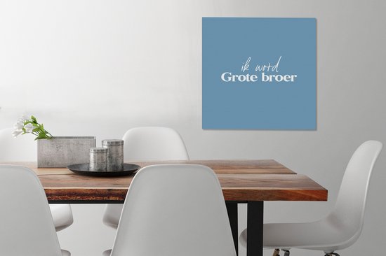 Tableau sur toile Frère - Grand frère - Frères - Je vais être Grand frère - 50x50 cm - Décoration murale