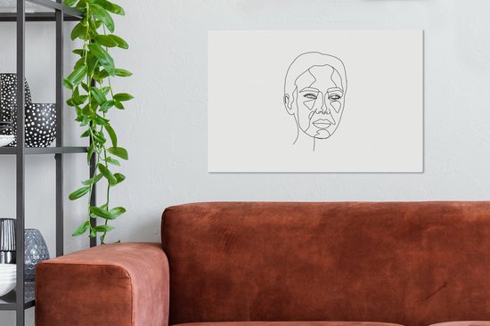 Toile Peinture Line au trait - Femmes - Wit - 60x40 cm - Décoration murale
