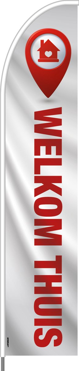 Beachflag - Welkom Thuis - Vlag + Hengelsysteem + Draagtas - Actievlag.nl