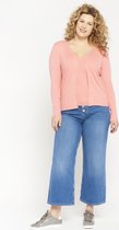 LOLALIZA Cardigan met V-hals - Koraal - Maat XL