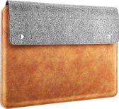 MoKo Laptop Sleeve Fits Macbook Pro M1 Pro/M1 Max 16.2 2021 MacBook Pro 16” /15.4", Surface Book 2 15", Surface Laptop 3 15", HP Chromebook 14, Felt and PU Leather Case Bag with Pocket, Gray&