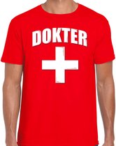 Dokter met kruis verkleed t-shirt rood voor heren - arts carnaval / feest shirt kleding / kostuum S