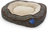 Duvo+ mand ovaal fleece ergo l - 85x68x20cm grijs/wit