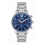 Lee Cooper LC06720.390 - Horloge - Analoog - Mannen - Heren - stalen band - Zilverkleurig - Blauw