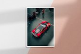 Poster Glasschilderij Ferrari #9 - 120x180cm - Premium Kwaliteit - Uit Eigen Studio HYPED.®  - 120x180cm - Premium Museumkwaliteit - Uit Eigen Studio HYPED.®