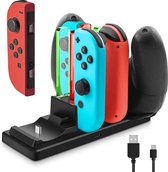 Oplaadstation voor Nintendo Switch -  Nintendo Switch Oplader - Joy-Con - 6 in 1 - Zwart