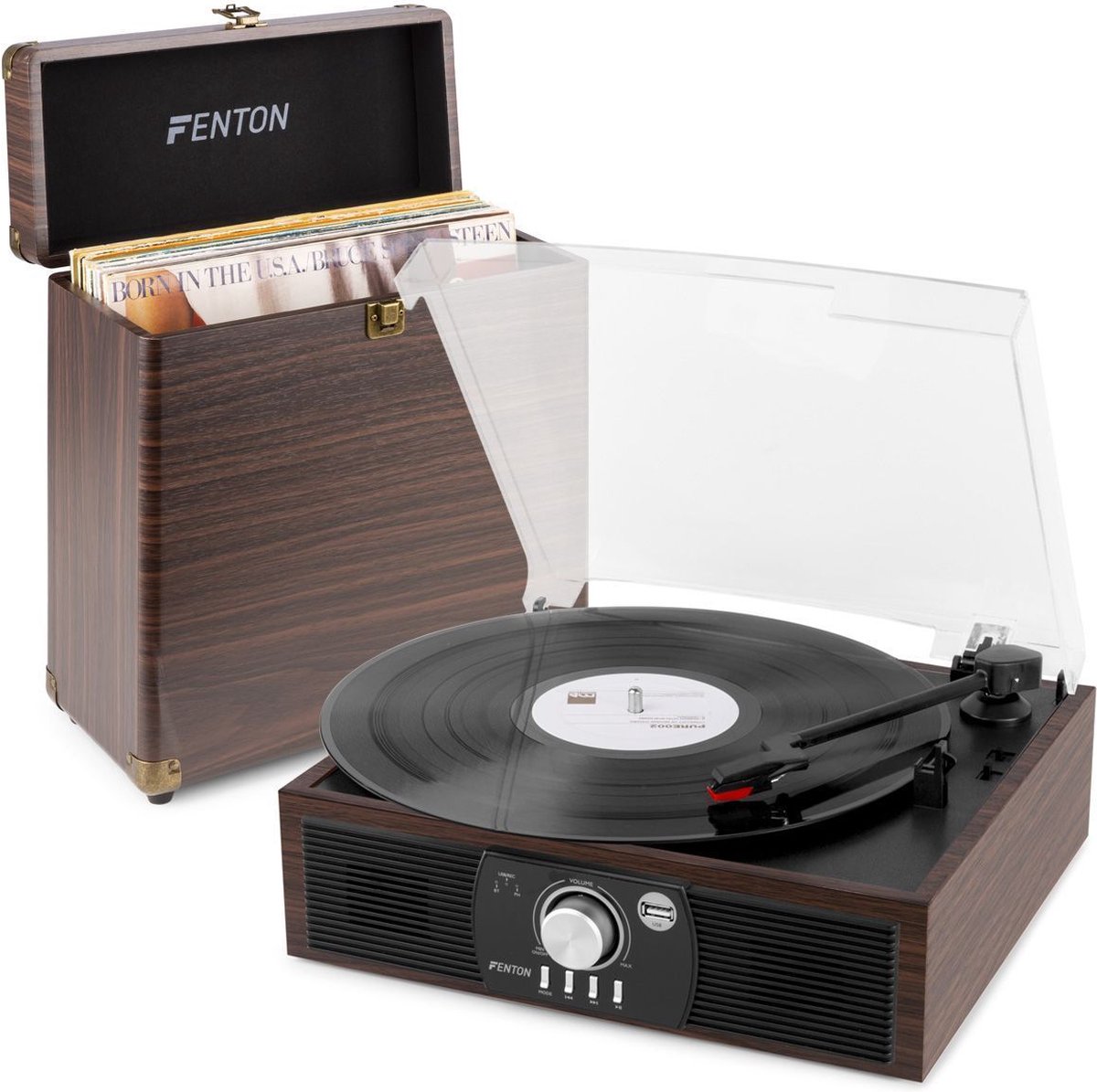Fenton RP173 vintage platenspeler, USB pick-up met FM radio - Timmer Muziek Beverwijk