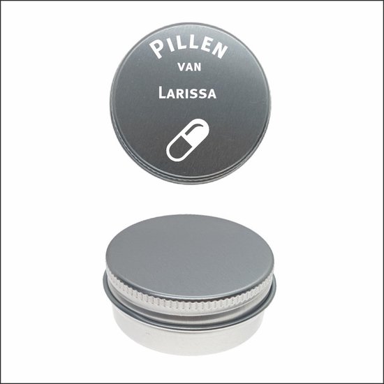 Pillen Blikje Met Naam Gravering - Larissa