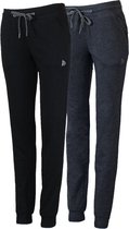 Lot de 2 pantalons de survêtement Donnay avec élastique - Pantalons de sport - Femme - Taille S - Zwart/ Grijs