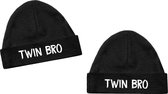 Mutsjes new born tweeling-twin bro-0-3 mnd-Zwart-Wit