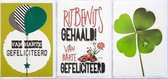 Rijbewijs Gehaald + Van Harte Gefeliciteerd + Blanco Kaart met Klavertje 4 – 3 Wenskaarten - 12 x 17 cm – RIJB-302
