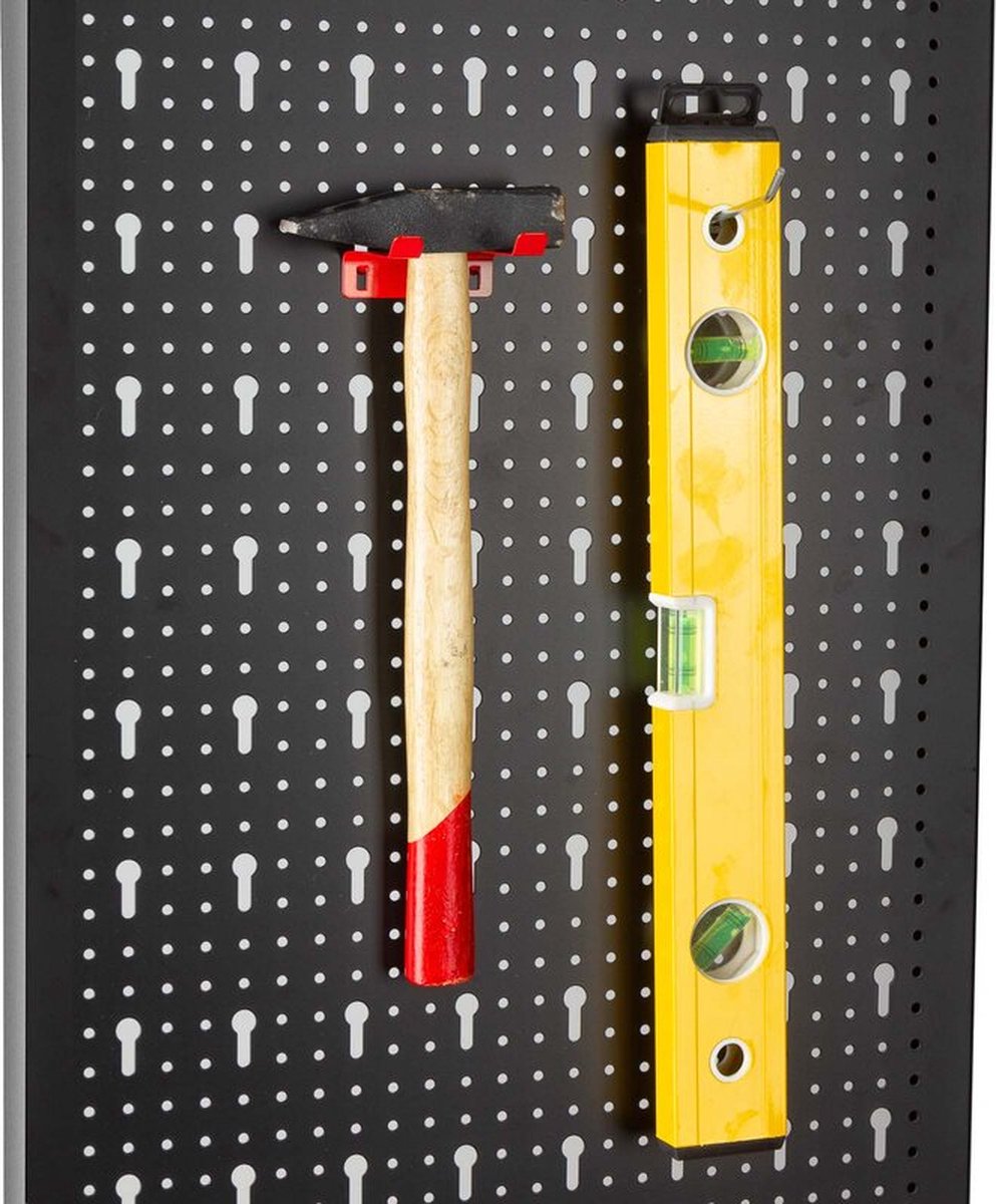 Gereedschapsbord Rood 150 X 61 Cm Inclusief Magnetische Haken En Houders Gereedschapbord