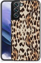 Telefoonhoesje Geschikt voor Samsung Galaxy S22 Pro TPU Silicone Hoesje met Zwarte rand Leopard