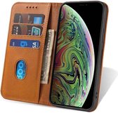 Smartphonica iPhone Xs Max leren hoesje met magnetische sluiting - Bruin / Kunstleer / Book Case