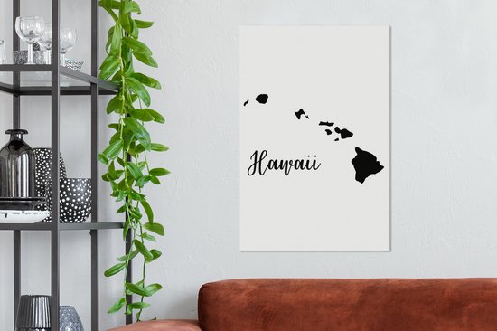 Tableau sur toile contour d'Hawaï - 40x60 cm - Décoration murale