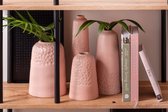 Lucy’s Living Luxe Vaas CARROT Roze – ø 8 x 27.5 cm – hotel chique - binnen ––– accessoires – tuin – decoratie – bloemen – mat – glans – industrieel - droogbloemen