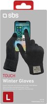 SBS Mobile Nylon Touchscreen Handschoenen - L - Zwart