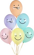 Pastel Smileys - 6 stuks