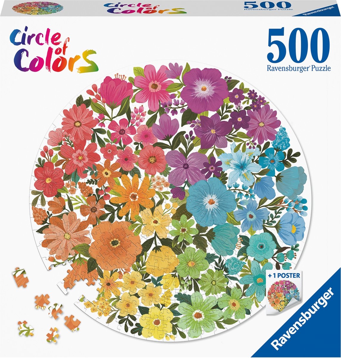 Ravensburger puzzel Circle of Colors Flowers - Legpuzzel - 500 stukjes
