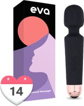 Eva® Personal Massager & Magic Wand Vibrator - G Spot Vibrator & Clitoris Stimulator - Stille Vibrators voor Vrouwen - Sex Toys ook voor Koppels - Erotiek - Obsidian Black - Valentijn cadeautje voor haar vrouw love