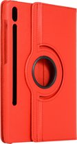 Case2go - Tablet hoes geschikt voor Samsung Galaxy Tab S8 (2022) - Draaibare Book Case Cover - 11 Inch - Rood