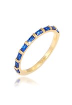 Elli PREMIUM - Ring - Elli PREMIUM Ring Dames Band Fonkelend met Synthetische Saffieren in 925 sterling zilver Verguld - Dames