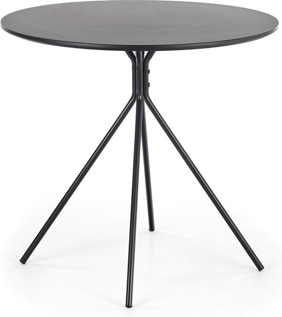 Ronde eettafel Fondi 80 cm breed in mat zwart