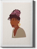 Walljar - Curly Girl - Muurdecoratie - Canvas schilderij