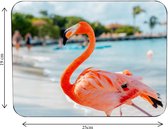 Muismat flamingo vierkant - Hoge kwaliteit foto van flamingo muismat rubber - 25 x 19 cm - Muismat met foto - heerlijk voor op kantoor