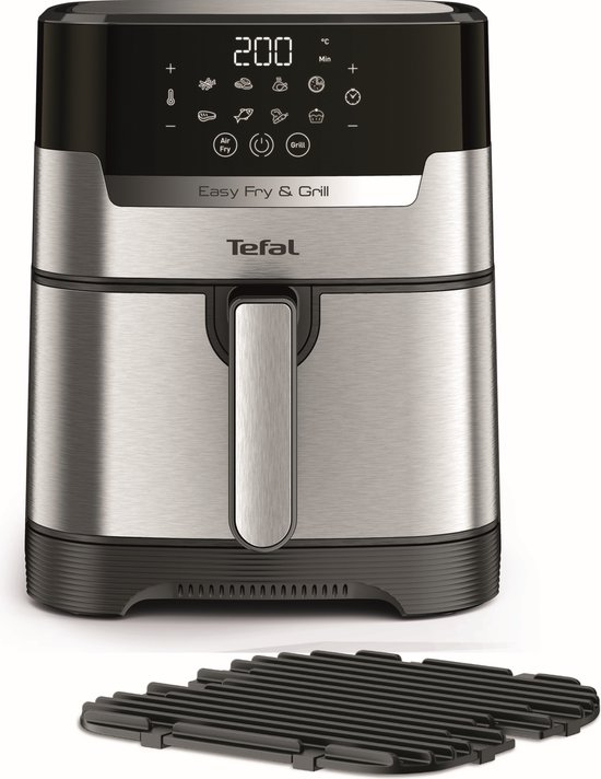 Tefal Easy Fry & Grill Precision EY505D 2-in-1 heteluchtfriteuse - Grillrooster - Roestvrij staal