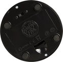 Onderkant van de vliegenverjager, met batterijvak en aan/uit-schakelaar.