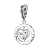 Charm Pendant Mom Papa Kids | Perle de zircone famille aimante | charmes perles cadeau | Zilverana | convient pour Biagi, Pandora, bracelet Trollbeads | argent 925