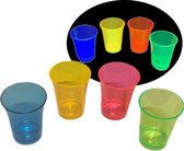 Neon Shotglaasjes - 20 stuks | Herbruikbare plastiek beker 30 ml | 4 kleuren