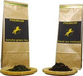 BRIEVENBUS THEE - PREMIUM SENCHA GREEN TEA (100g) + PREMIUM BLACK TEA MELANGE (100g)