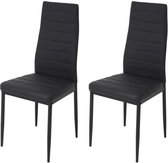Set van 2 stoelen - Zwart imitatie - L 42 x D 49 x H 97 cm - JIM