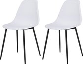 Set van 2 witte stoelen - L 46 x D 52 x H 84 cm - CLODY