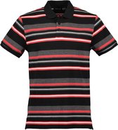 Blue Seven heren poloshirt 321130 zwart/rood streep - L