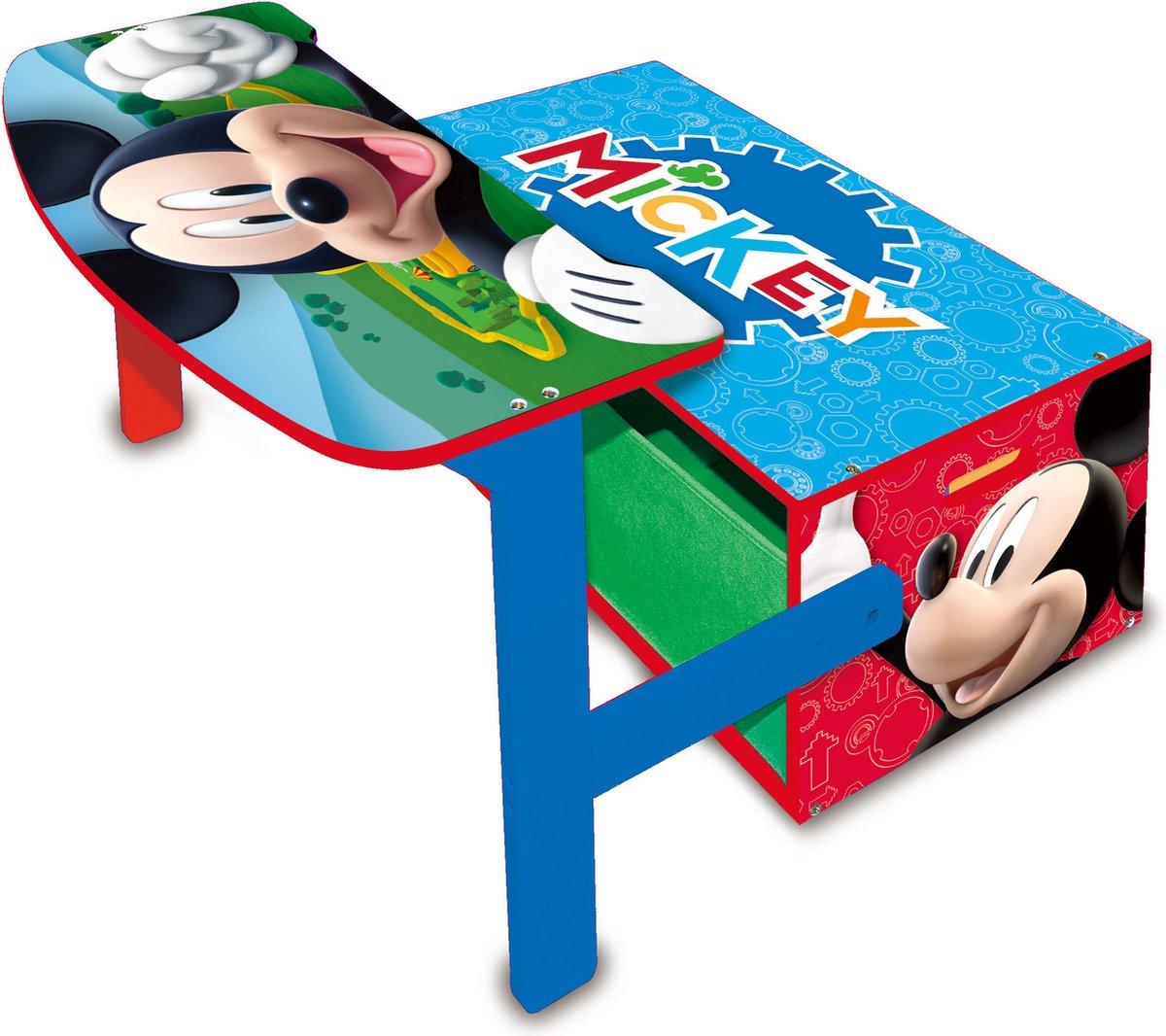 Arditex Opbergbank Mickey Mouse 60 X 56 Cm Hout Blauw 3-delig