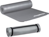 Relaxdays 2x tapis de yoga épais - tapis de sport - tapis d'entraînement - pilates - tapis gris - 60 x 180