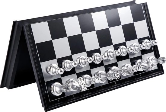 Thumbnail van een extra afbeelding van het spel Merwey Middeleeuws Schaakbord - Schaakspel - Compleet Met Magnetische Schaakstukken - Opvouwbaar & Magnetisch - Schaak - 25x25 Centimeter