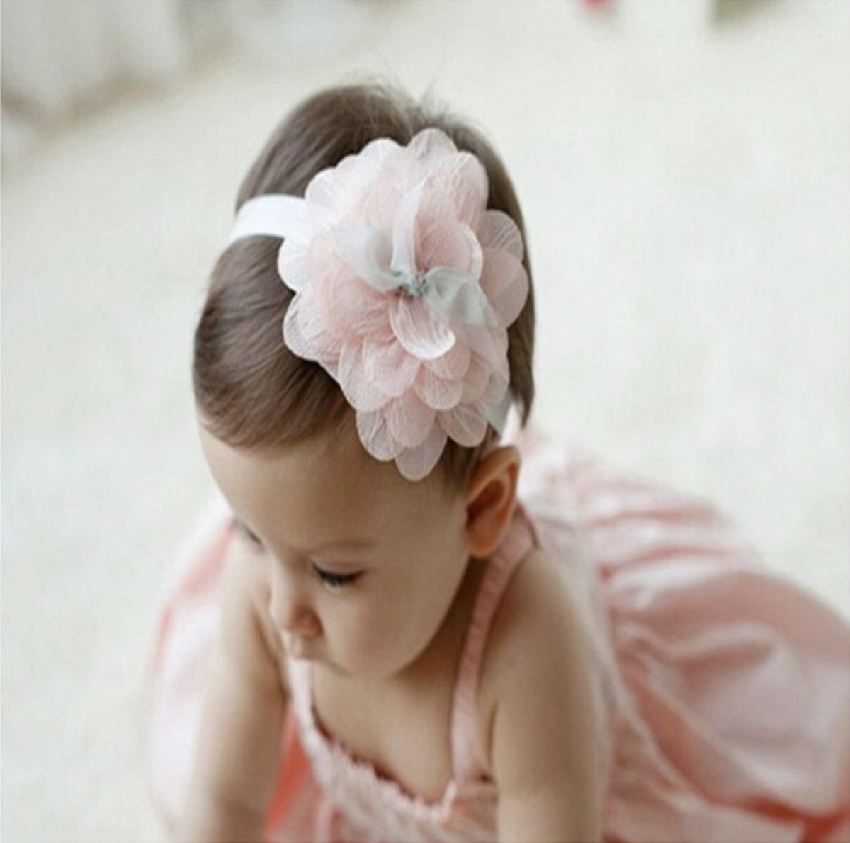 Hiden | Kinder Bloemen Hoofdband - Haarband - Haar Decoratie - Haaraccessoires - Beauty & Verzorging - 0 t/m 2 jaar | Grote Bloem