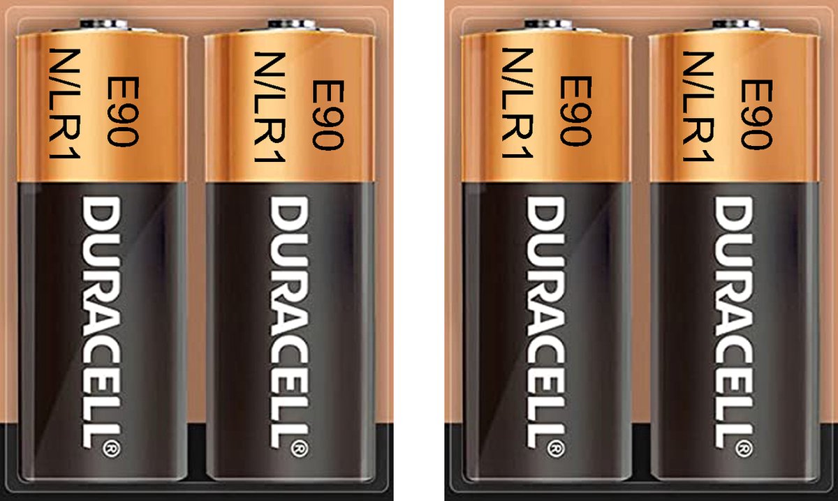 Duracell N Alkaline Batterij 1.5V, 4 stuks (E90 / LR1) voor Zaklampen,  Rekenmachines... | bol.com