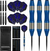 DESIGNA Mako Darts - Steel Tip Electro Brass - Micro Grip - Blue 25 Gram