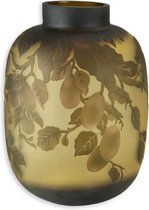 Cameo Glas Vaas - Perenboom bloemen Groen - Handgemaakt mat glas - 27,2 cm hoog
