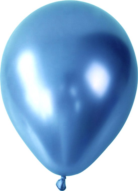 Blauwe Chroom Ballonnen (10 stuks / 30 CM)
