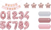 Verjaardag versiering met cijfers (81CM/Rosé)