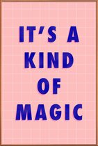 JUNIQE - Poster met kunststof lijst Kind of Magic -13x18 /Blauw & Roze