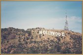 JUNIQE - Poster met kunststof lijst Foto van Hollywood -13x18 /Blauw &