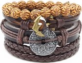 Embrace-it armband - set met kralen en leren armband - Cadeau voor mannen - Valentijnsdag/vaderdag