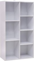 furnibella - Boekenkast met 7 vakken wit